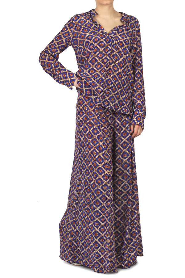 Maliparmi - Pantalone - 450750 - Blu/Marrone