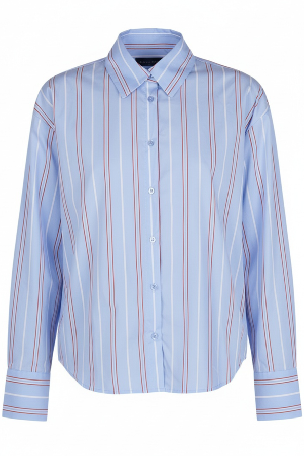 La Femme Blanche - Camicia - 471221 - Celeste/Rosso