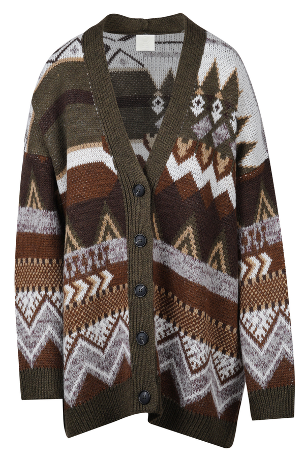 La Femme Blanche - Cardigan - 461501 - Green pattern 