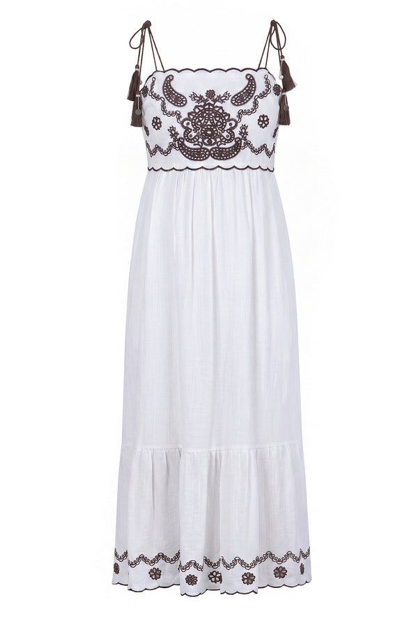 La Femme Blanche - Dress - 471789 - Mocha/White 