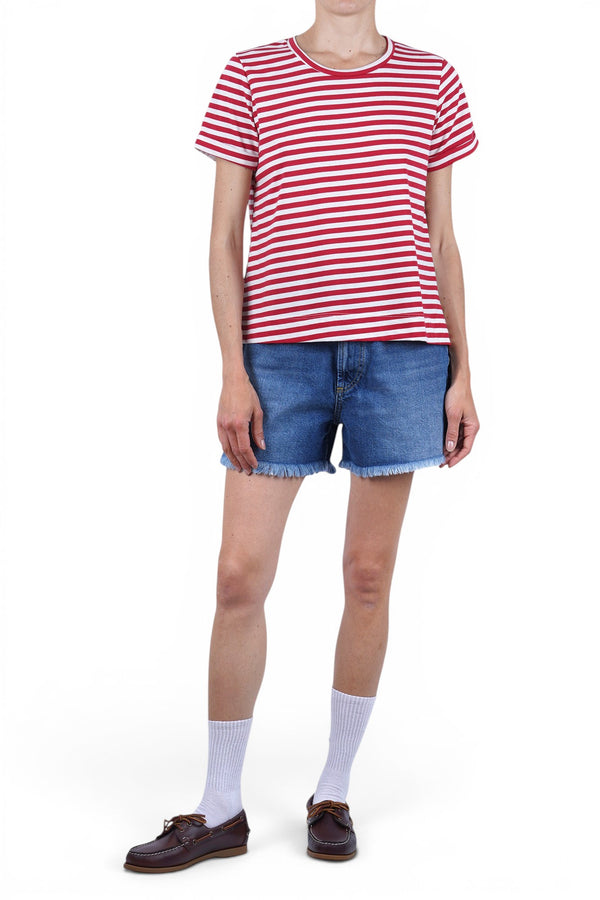 La Femme Blanche - T-shirt - 471612 - Bianco/Rosso