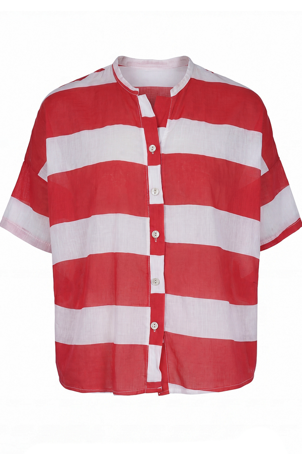 La Femme Blanche - Camicia - 471639 - Bianco/Rosso