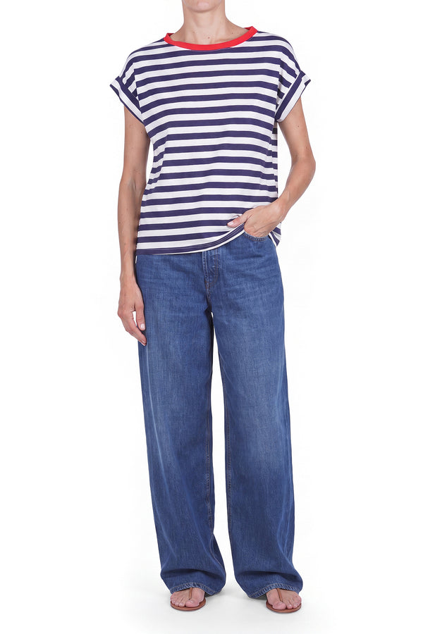 La Femme Blanche - T-shirt - 471802 - Panna/Blu