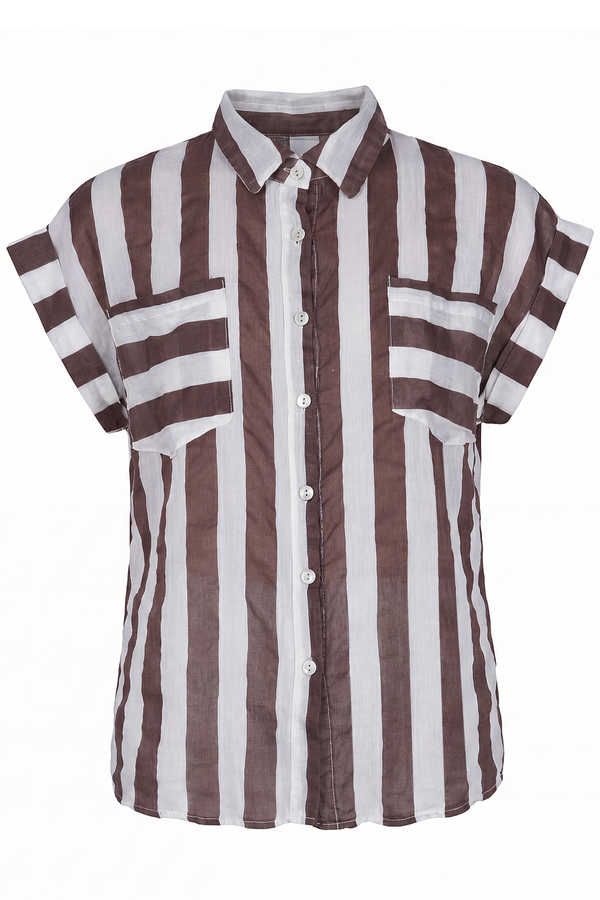 La Femme Blanche - Camicia - 471641 - Bianco/Marrone