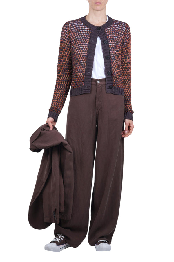 Roberto Collina - Cardigan - 470398 - Moro/Tabacco