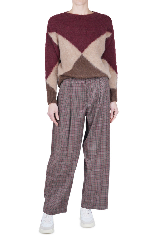 La Femme Blanche - Sweater - 461756 - Beige/Bordeaux 