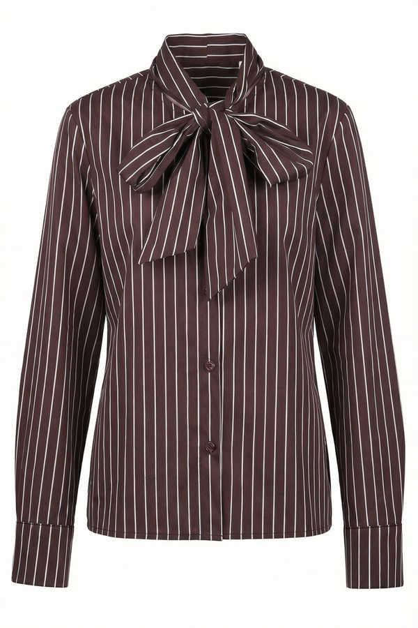 La Femme Blanche - Shirt - 471200 - Moka/White 