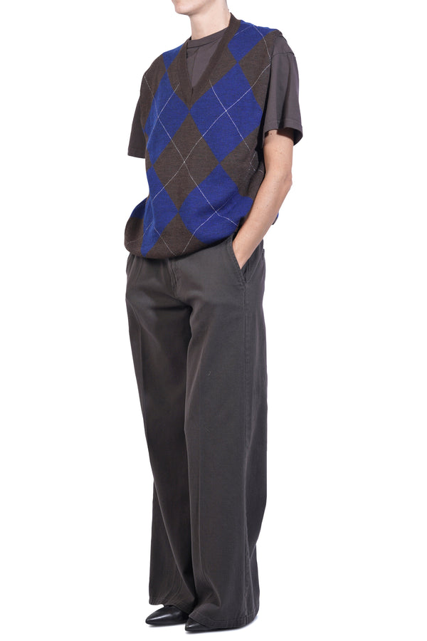 La Femme Blanche - Vest - 461396 - Blue/Brown 