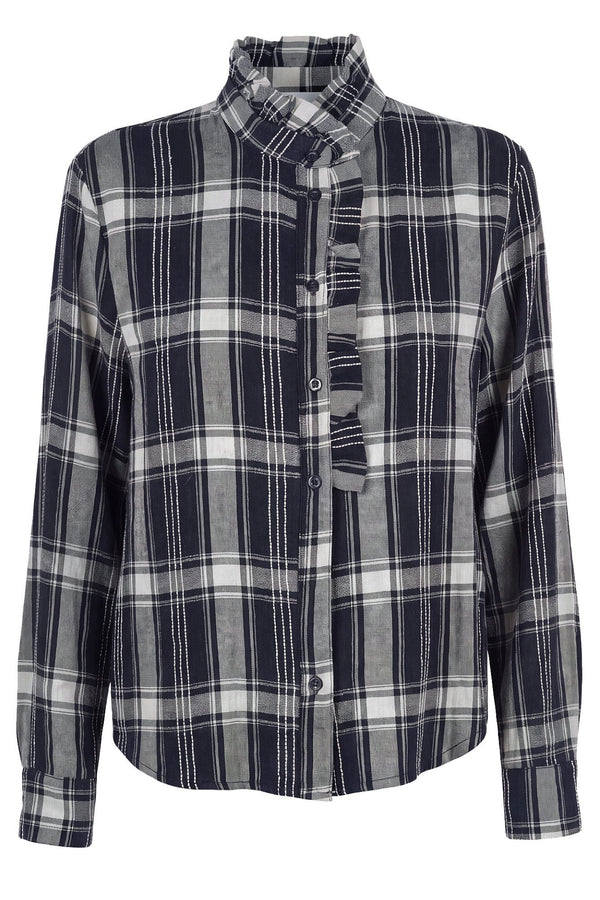 La Femme Blanche - Shirt - 481111 - Gray/Blue 
