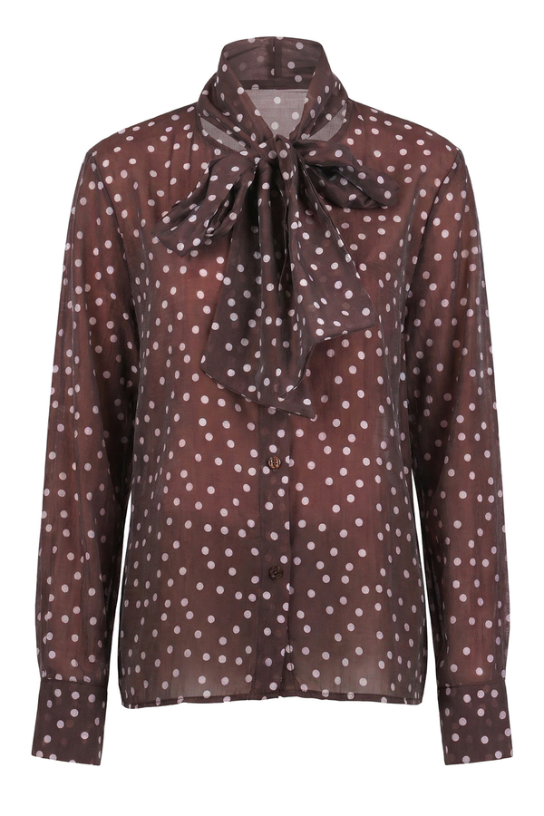 La Femme Blanche - Shirt - 471206 - White/Brown 