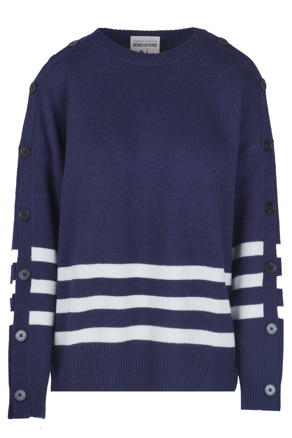 Semi Couture - Maglia - 480872 - Blu/Burro