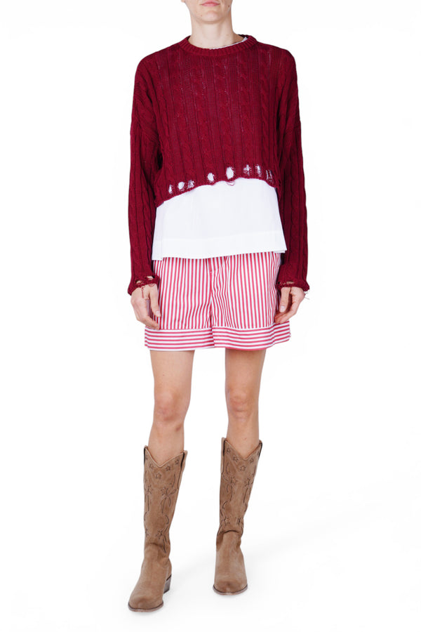 Solotre - Shorts - 470683 - Bianco/Rosso