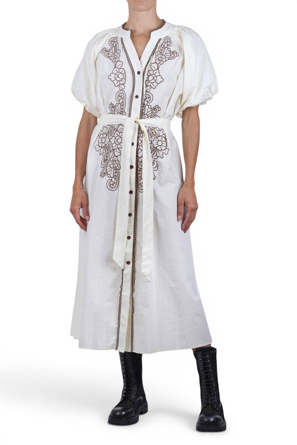La Femme Blanche - Dress - 471717 - Cream/Brown 