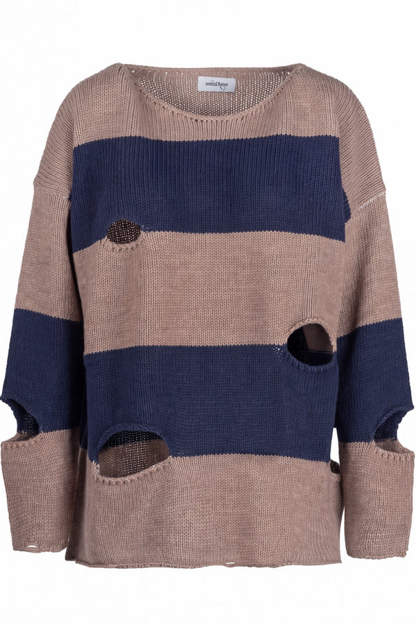 Ottod'ame - Maglia - 480368 - Blu/Nocciola