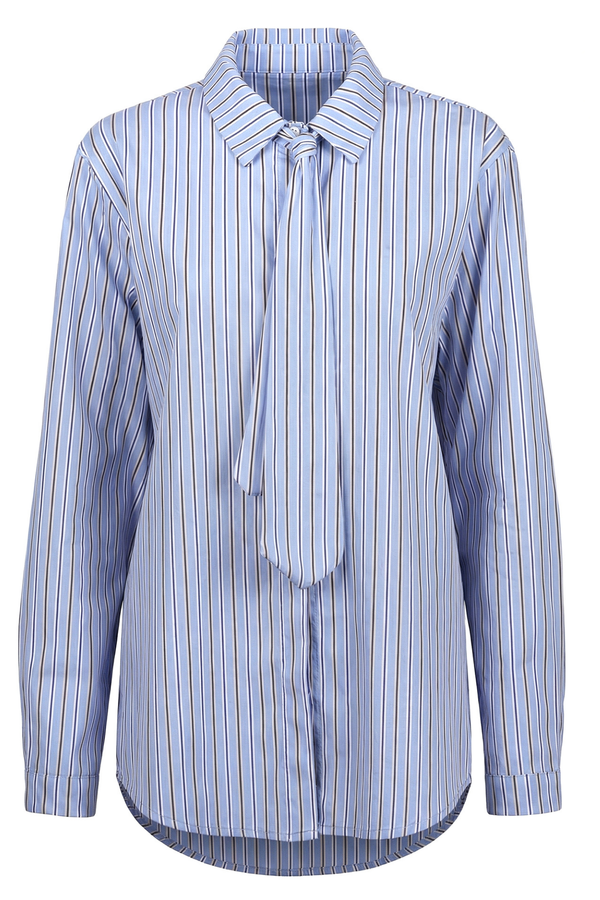 La Femme Blanche - Shirt - 471201 - Blue/Brown 