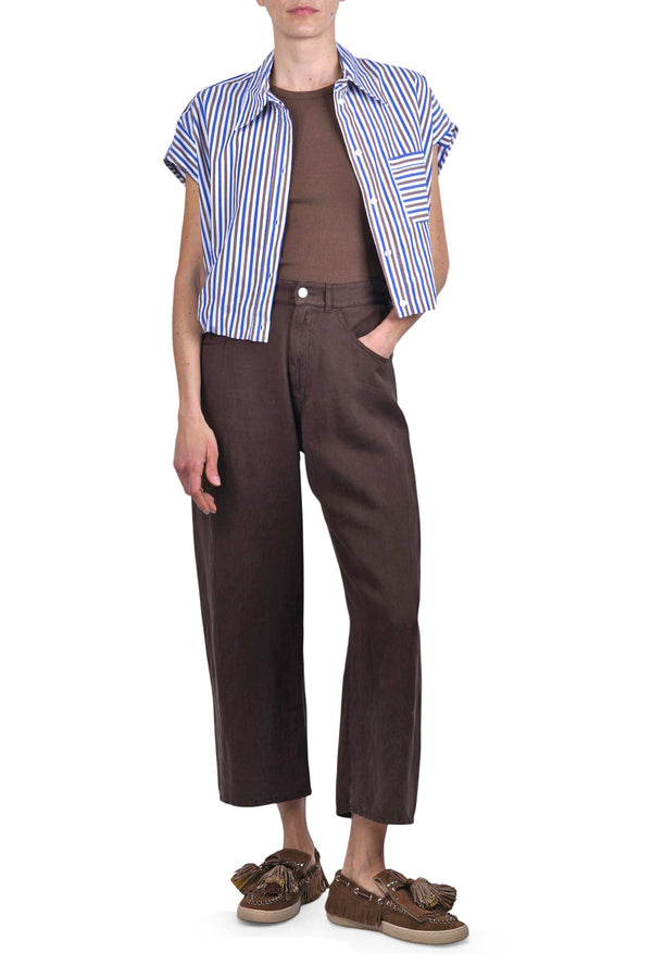 Ottod'ame - Camicia - 470776 - Moka/Bianco