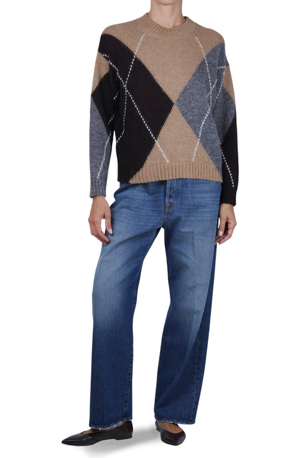 ALPHA STUDIO - Maglia - 480270 - Cammello/Grigio