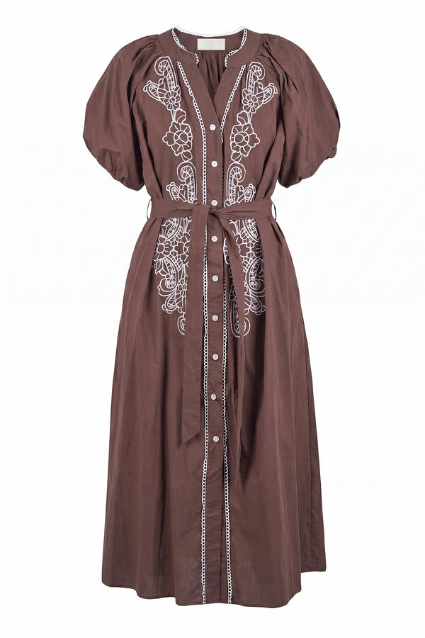 La Femme Blanche - Dress - 471717 - Mocha/White 