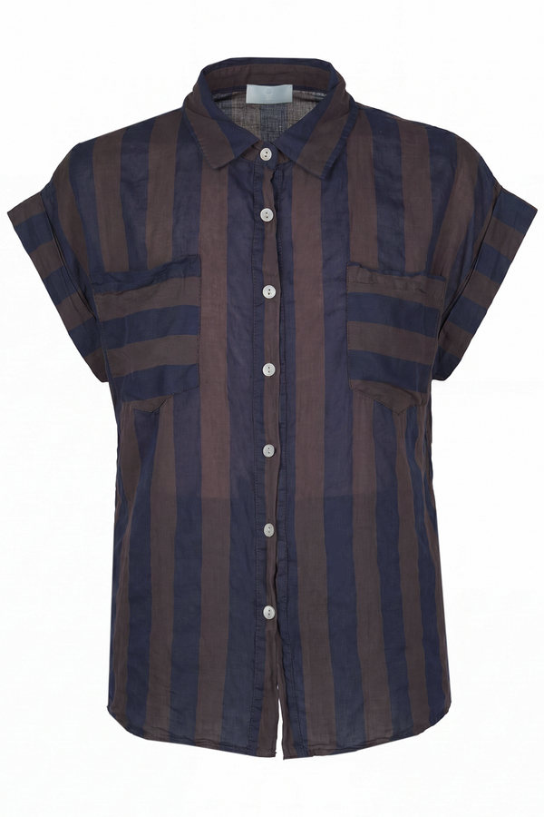 La Femme Blanche - Camicia - 471641 - Blu/Marrone