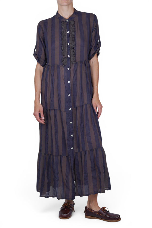 La Femme Blanche - Abito - 471633 - Blu/Marrone