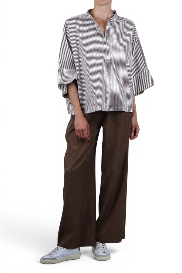 La Femme Blanche - Camicia - 471627 - Bianco/Marrone