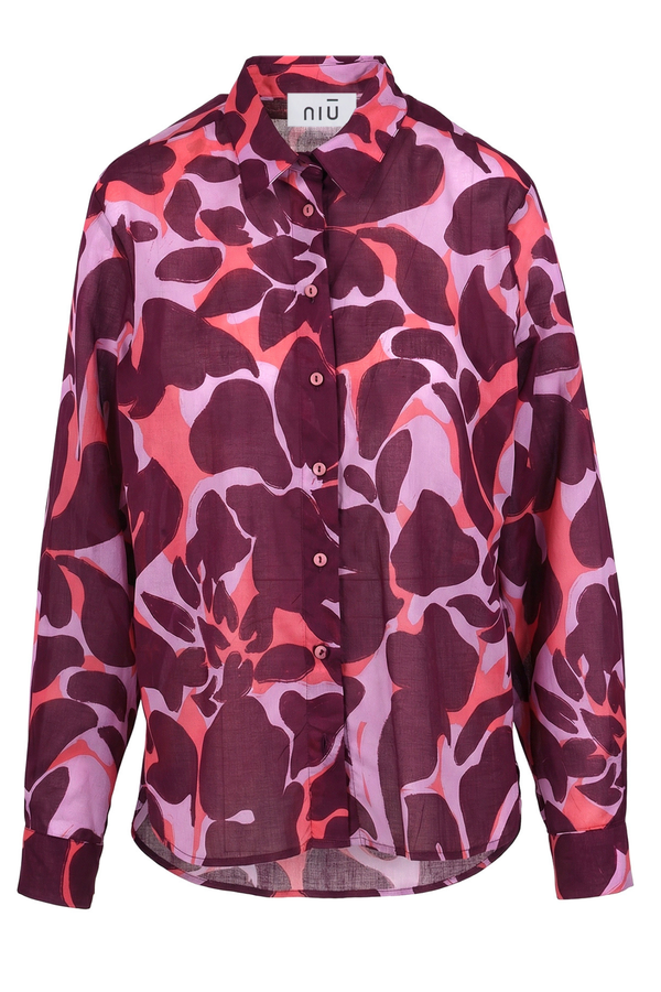 NIU - Shirt - 470379 - Pink/Bordeaux 