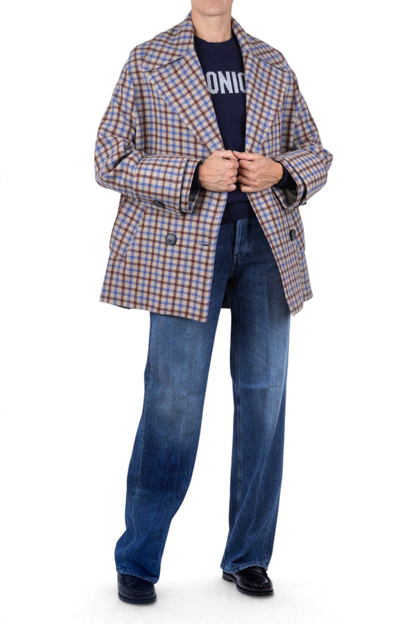 Phisique Du Role - Coat - 480236 - Light Blue/Burgundy 