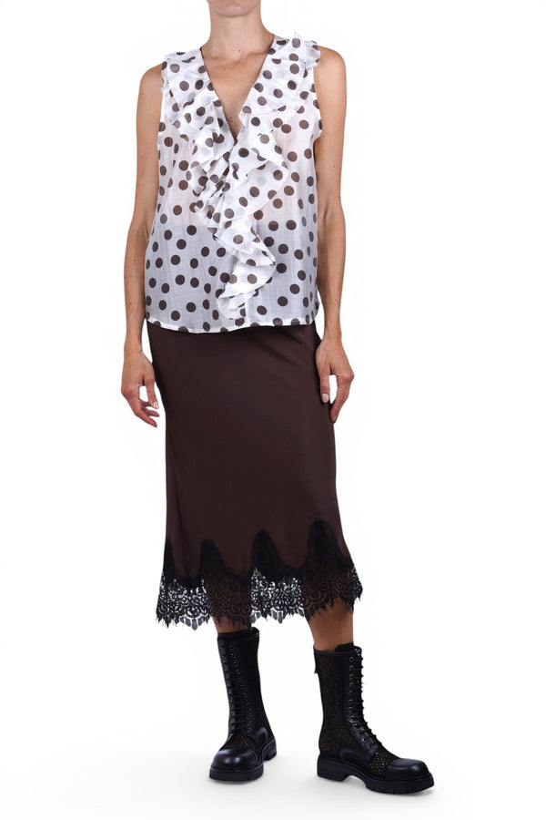 La Femme Blanche - Top - 471703 - Cream/Brown 