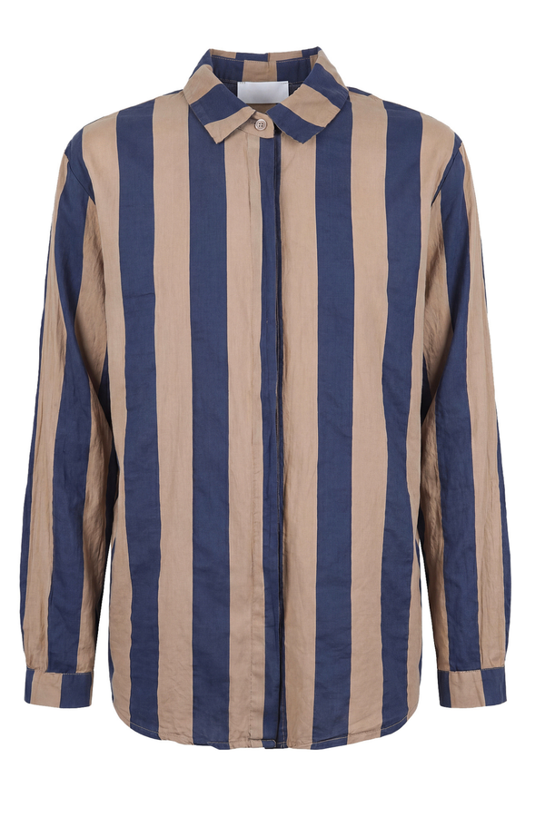 La Femme Blanche - Camicia - 471598 - Cammello/Blu