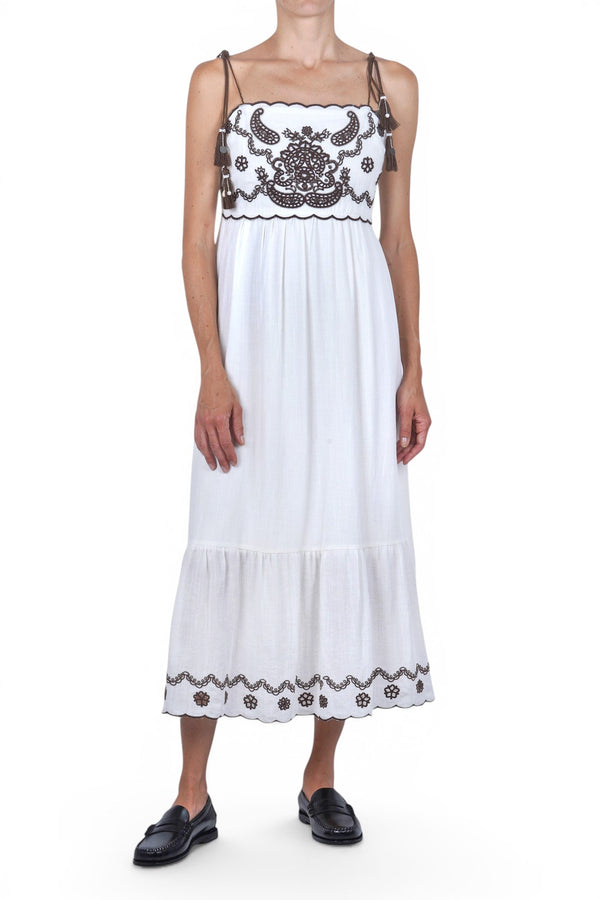 La Femme Blanche - Dress - 471789 - Mocha/White 
