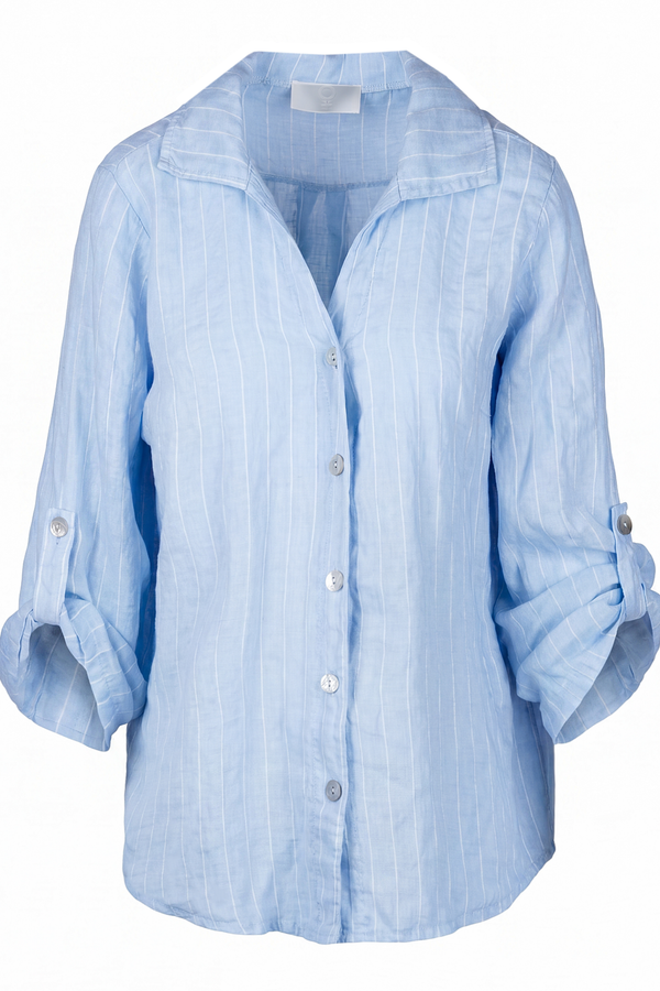 La Femme Blanche - Shirt - 471657 - White/Light Blue 