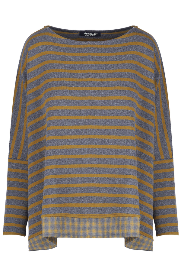 Mama B - Maglia - 480014 - Grigio/Senape