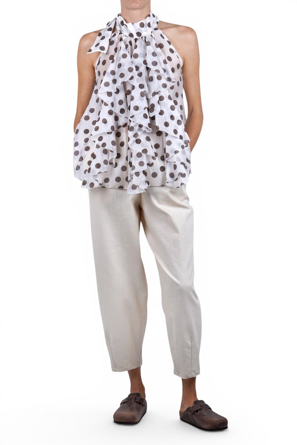 La Femme Blanche - Top - 471702 - White/Brown 