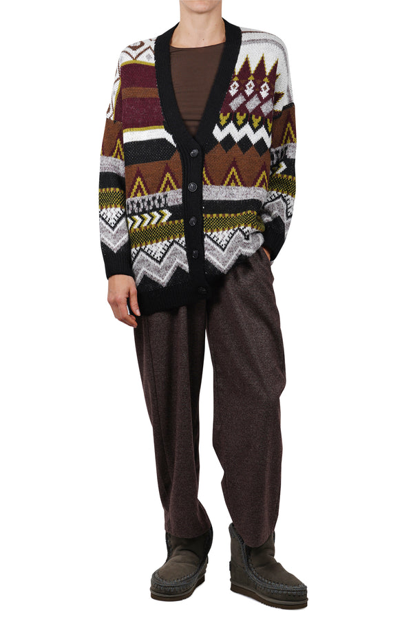 La Femme Blanche - Cardigan - 461501 - Pattern Black 