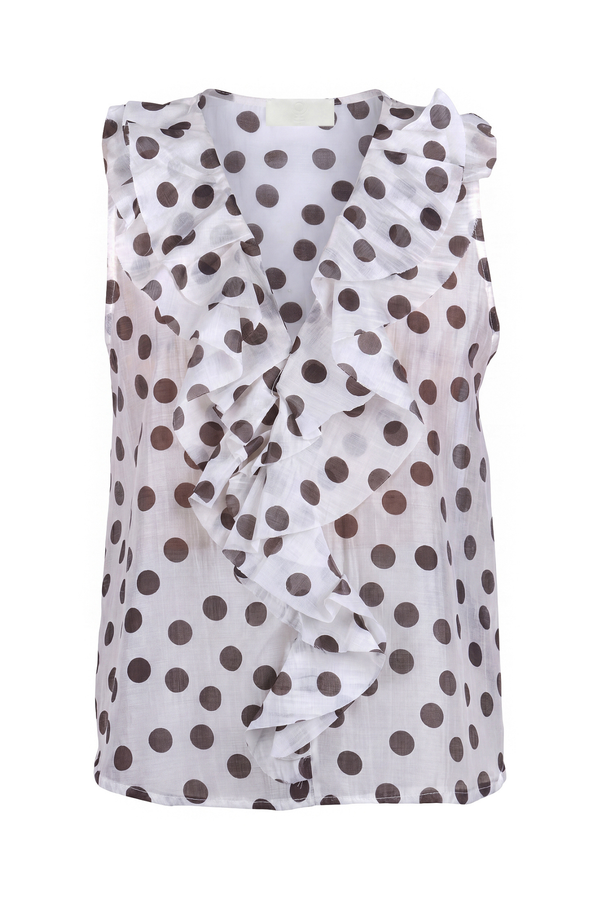 La Femme Blanche - Top - 471703 - Cream/Brown 