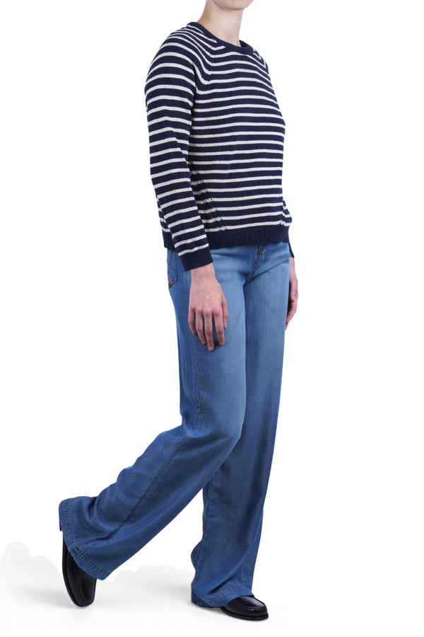 La Femme Blanche - Maglia - 471528 - Blu/Corda