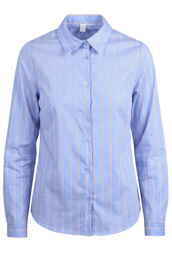 La Femme Blanche - Camicia - 471514 - Celeste/Rosso