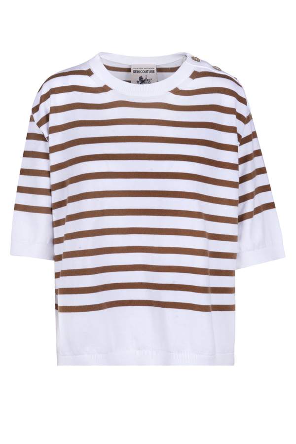 Semi Couture - Knitwear - 470936 - White/Camel 