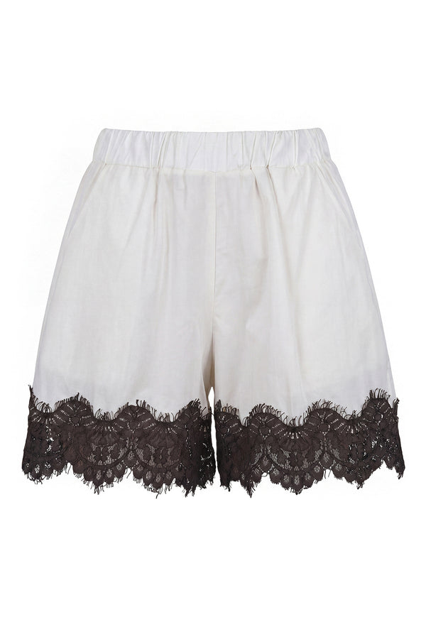 La Femme Blanche - Shorts - 471606 - Panna/Marrone