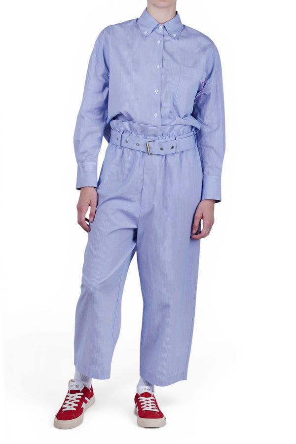 Solotre - Pantalone - 470676 - Bianco/Azzurro