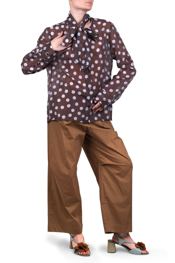 La Femme Blanche - Shirt - 471206 - Light Blue/Brown 