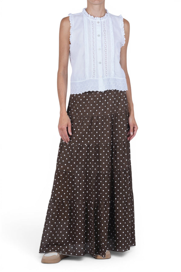 La Femme Blanche - Skirt - 471790 - White/Brown 