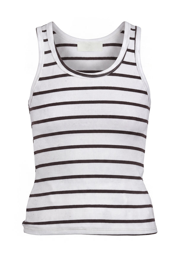 La Femme Blanche - Top - 471804 - Moka/Bianco