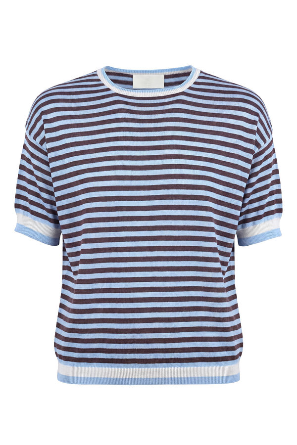 La Femme Blanche - Maglia - 471613 - Azzurro/Marrone
