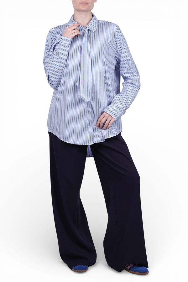 La Femme Blanche - Camicia - 471201 - Azzurro/Marrone