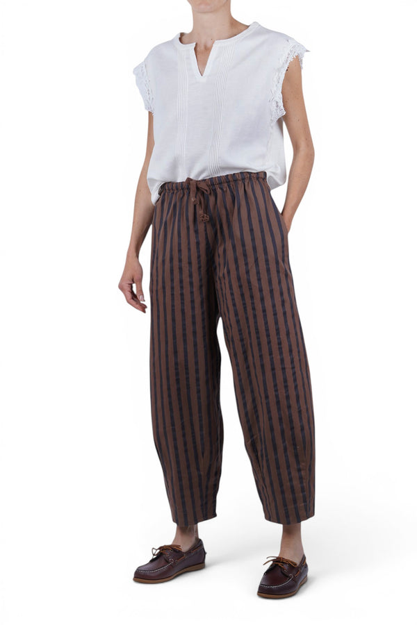 La Femme Blanche - Pantalone - 471622 - Blu/Marrone