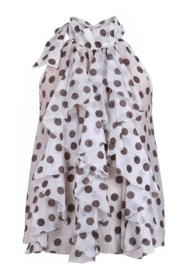 La Femme Blanche - Top - 471702 - White/Brown 