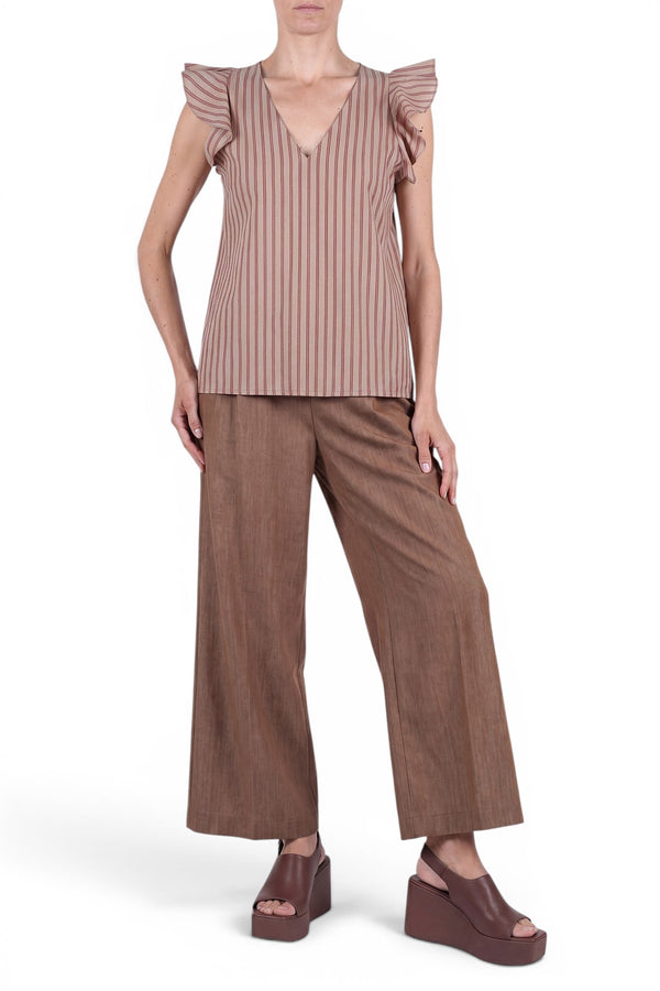 La Femme Blanche - Top - 471600 - Rosso/Cammello