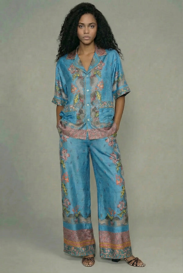 Pierre-Louis Mascia - Pantalone - 470093 - Fantasia Turchese