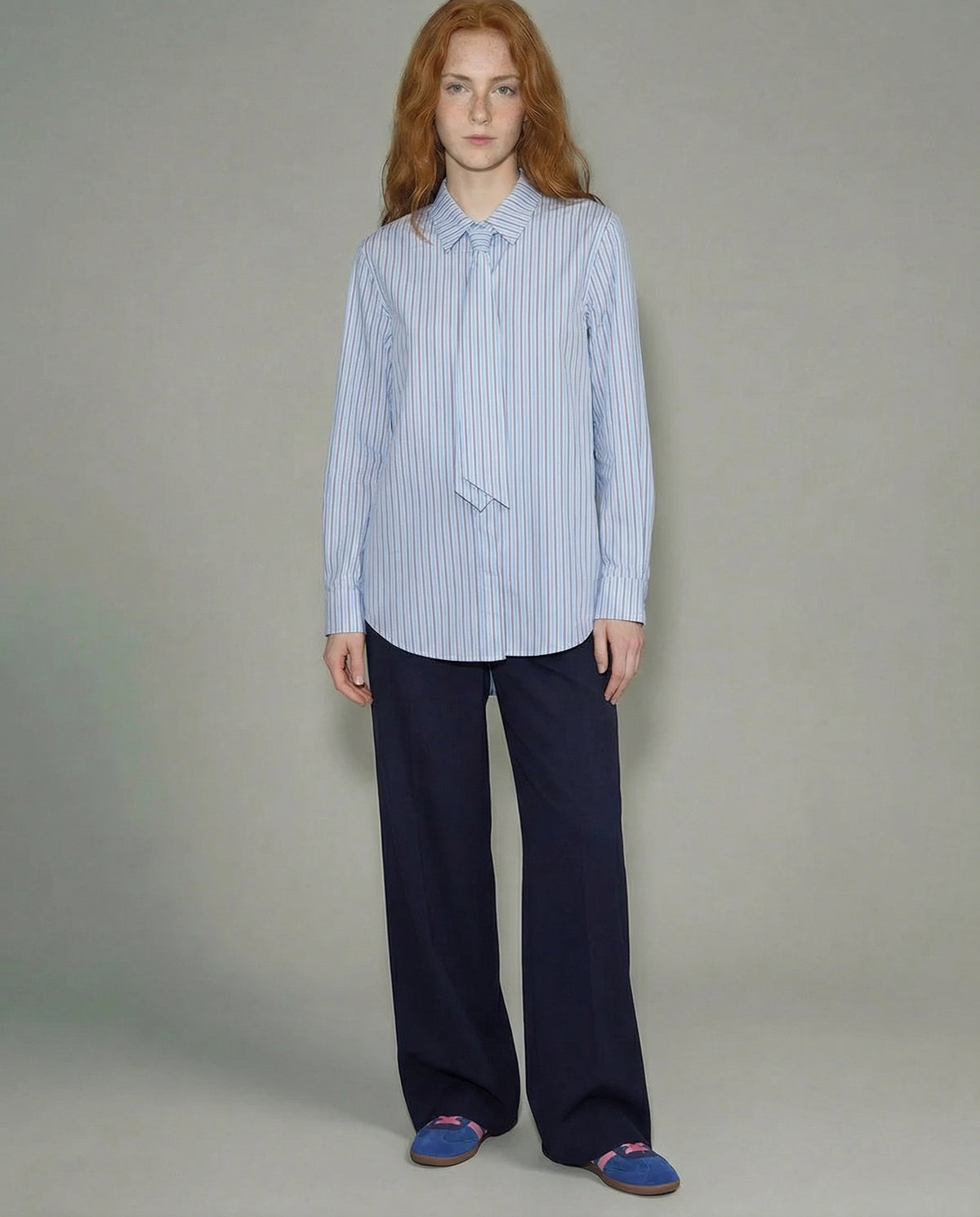 La Femme Blanche - Shirt - 471201 - Blue/Brown 